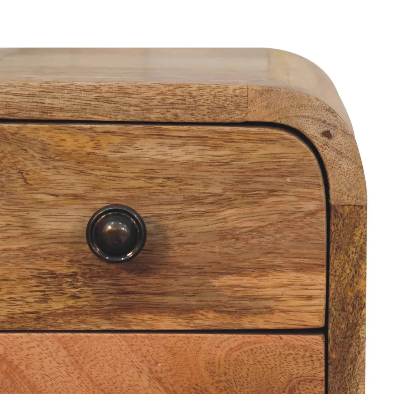Artisan Furniture Extra Mini Curved Oak-ish Bedside - Artisan Furniture - Flyclothing LLC