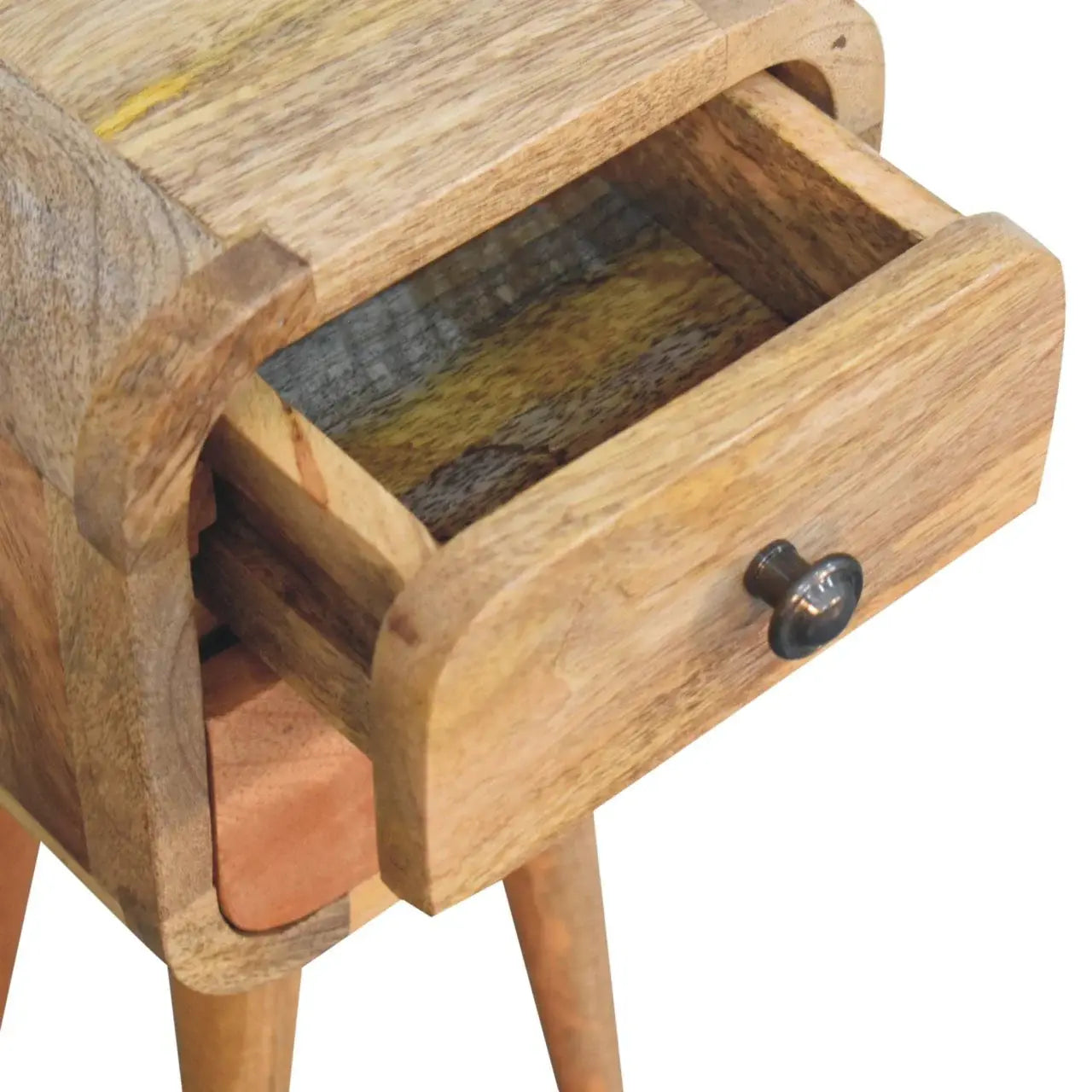 Artisan Furniture Extra Mini Curved Oak-ish Bedside - Artisan Furniture - Flyclothing LLC