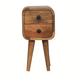 Artisan Furniture Extra Mini Curved Oak-ish Bedside - Artisan Furniture - Flyclothing LLC