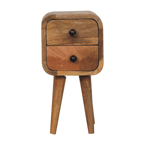Artisan Furniture Extra Mini Curved Oak-ish Bedside - Artisan Furniture - Flyclothing LLC