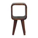 Extra Mini Minimalist Open Curved Chestnut Bedside - Artisan Furniture