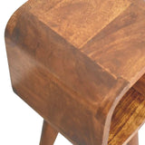 Extra Mini Minimalist Open Curved Chestnut Bedside - Artisan Furniture - Flyclothing LLC
