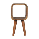 Extra Mini Minimalist Open Curved Oak-ish Bedside - Artisan Furniture