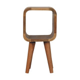 Extra Mini Minimalist Open Curved Oak-ish Bedside - Artisan Furniture - Flyclothing LLC