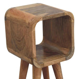 Extra Mini Minimalist Open Curved Oak-ish Bedside - Artisan Furniture - Flyclothing LLC