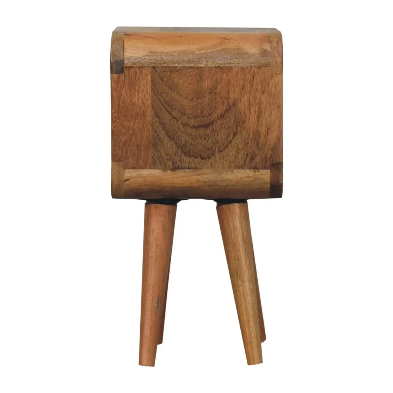 Extra Mini Minimalist Open Curved Oak-ish Bedside - Artisan Furniture - Flyclothing LLC