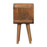 Extra Mini Minimalist Open Curved Oak-ish Bedside - Artisan Furniture - Flyclothing LLC