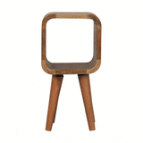 Extra Mini Minimalist Open Curved Oak-ish Bedside - Artisan Furniture - Flyclothing LLC