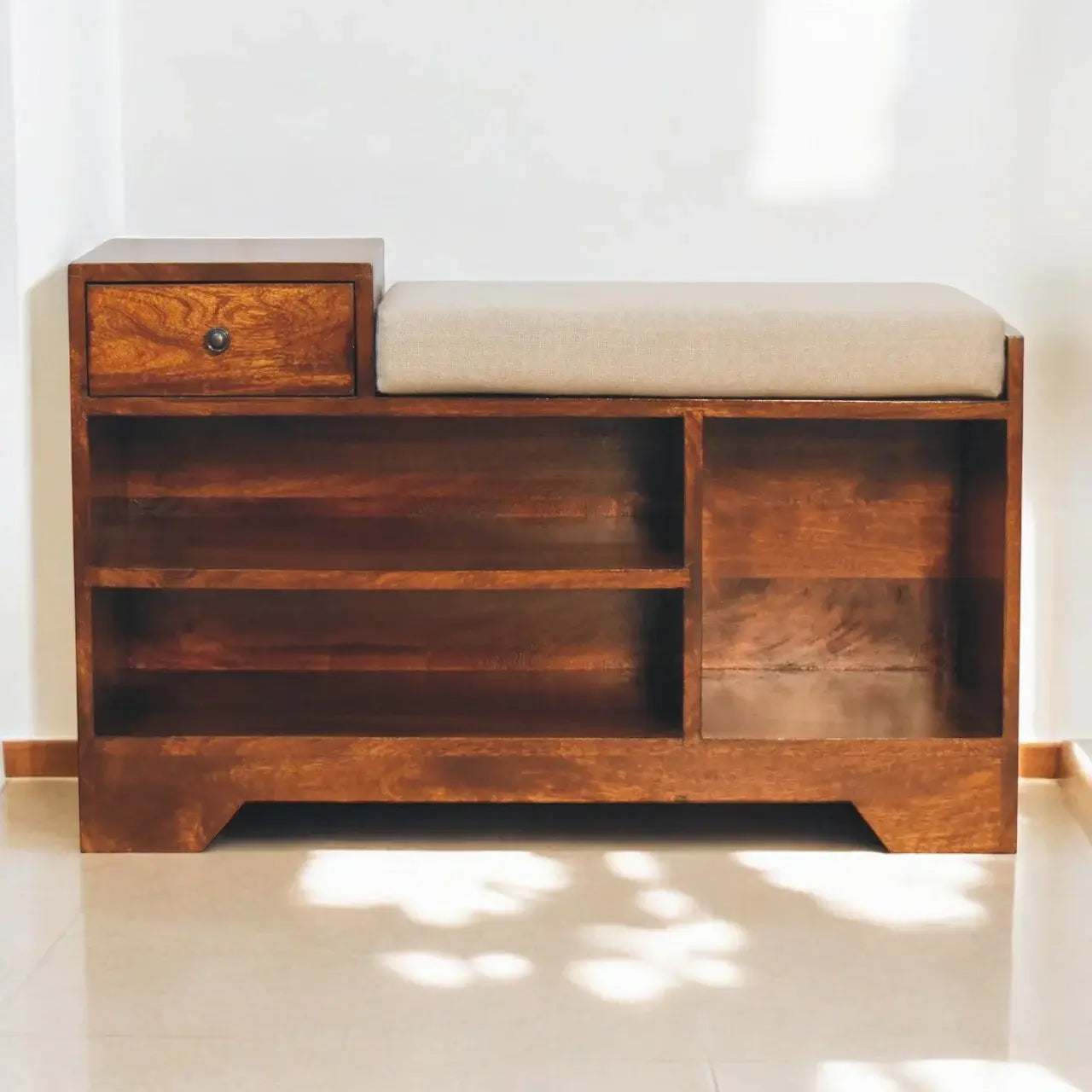 Retreat Chestnut Shoe Bench - Artisan Furniture - Flyclothing LLC