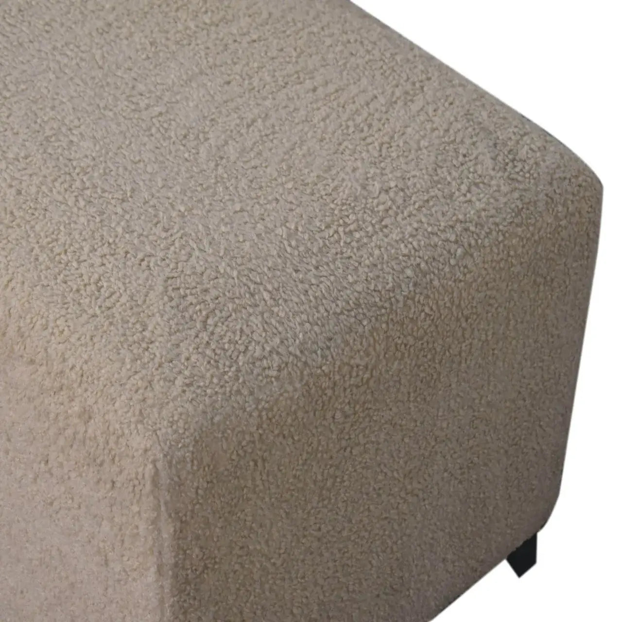 Bliss Cream Boucl Ottoman - Artisan Furniture - Flyclothing LLC