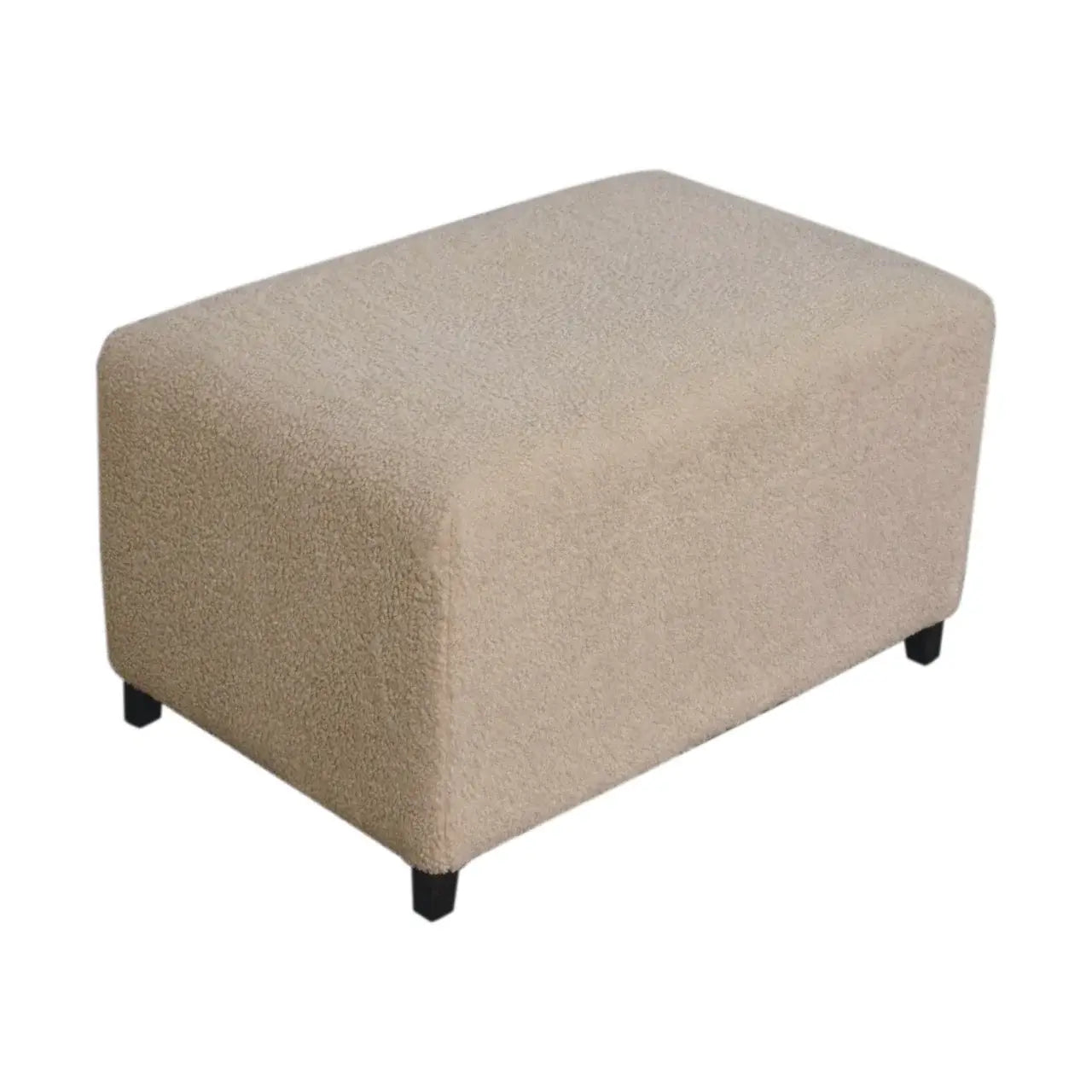 Bliss Cream Boucl Ottoman - Artisan Furniture - Flyclothing LLC