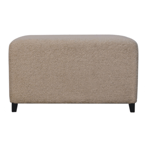 Bliss Cream Boucl Ottoman - Artisan Furniture - Flyclothing LLC