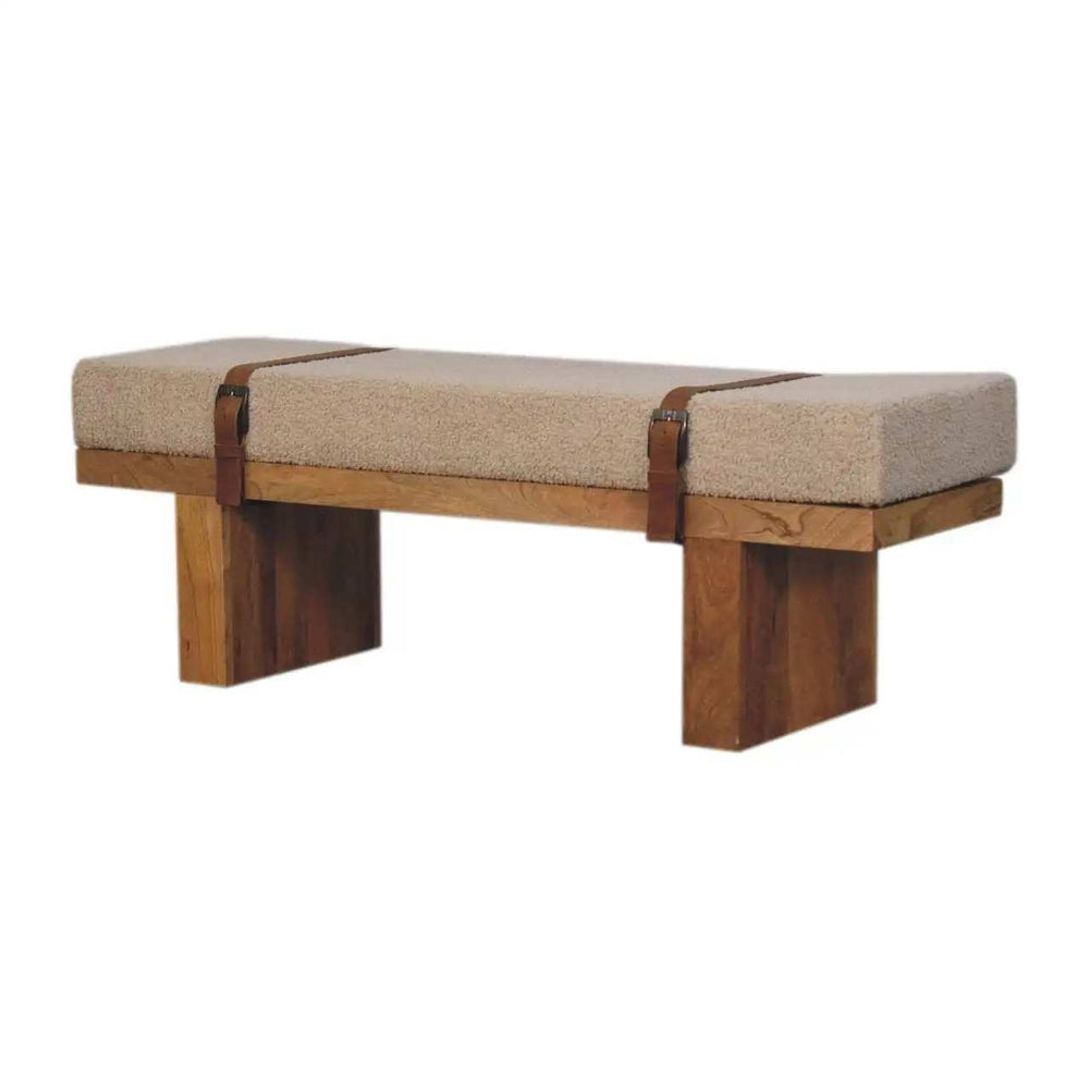 Belmont Cream Boucle Bench - Artisan Furniture - Flyclothing LLC