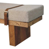 Belmont Cream Boucle Bench - Artisan Furniture - Flyclothing LLC