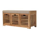 Shutter Oak-ish Shoe Bench - Artisan Furniture
