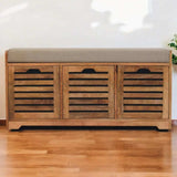 Shutter Oak-ish Shoe Bench - Artisan Furniture - Flyclothing LLC