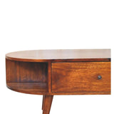 Chestnut Oval Coffee Table with 1 Drawer - Artisan Furniture - Flyclothing LLC