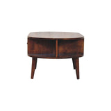 Chestnut Oval Coffee Table with 1 Drawer - Artisan Furniture - Flyclothing LLC