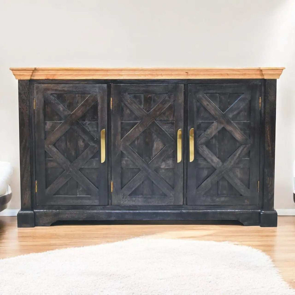 Regal Ash Black Rustic Sideboard - Artisan Furniture - Flyclothing LLC