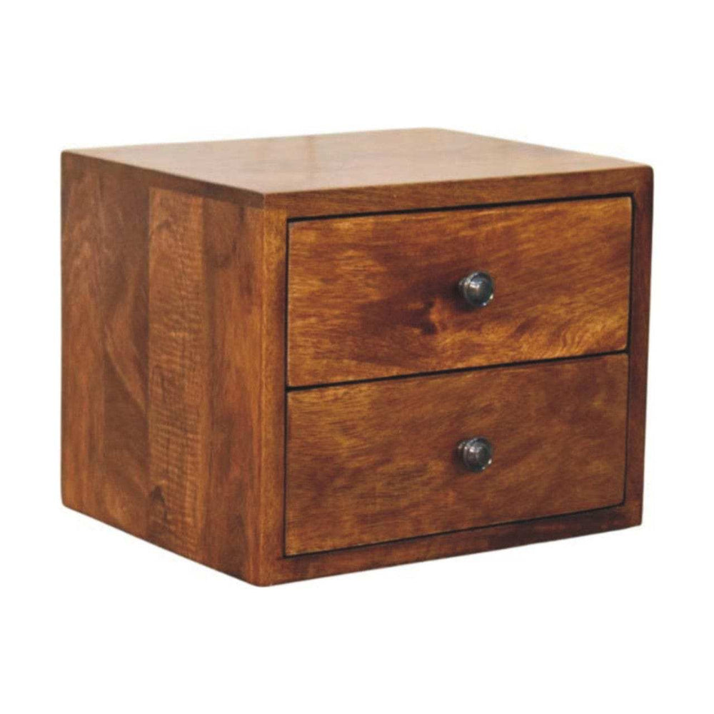 Artisan Furniture Solis 2-Drawer Chestnut Wall Mounted Nightstand - Artisan Furniture - Flyclothing LLC