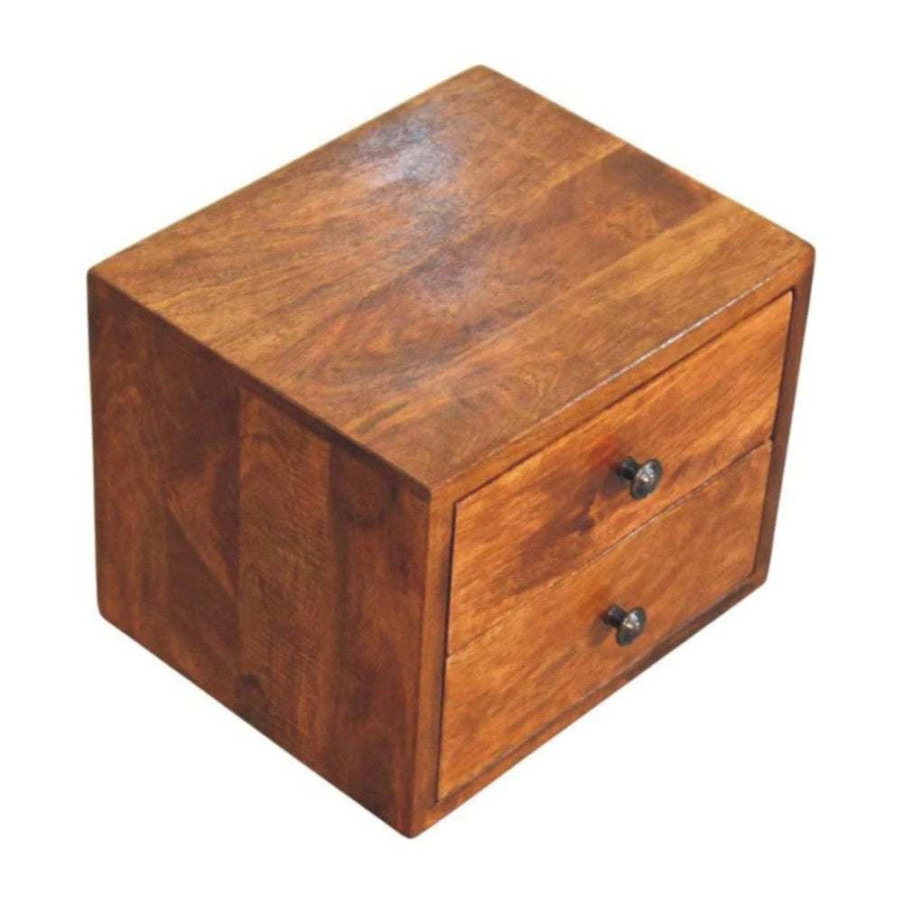 Artisan Furniture Solis 2-Drawer Chestnut Wall Mounted Nightstand - Artisan Furniture - Flyclothing LLC