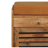 Shutter Oak-ish Shoe Rack with 2 drawers - Artisan Furniture - Flyclothing LLC