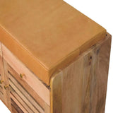 Shutter Oak-ish Shoe Rack with 2 drawers - Artisan Furniture - Flyclothing LLC
