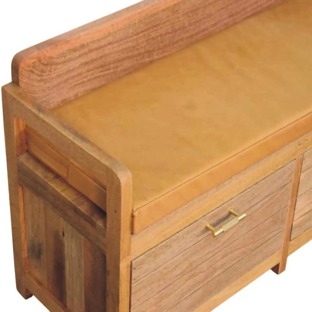 Oxford Oak-ish 2 Drawer Storage Bench - Artisan Furniture - Flyclothing LLC