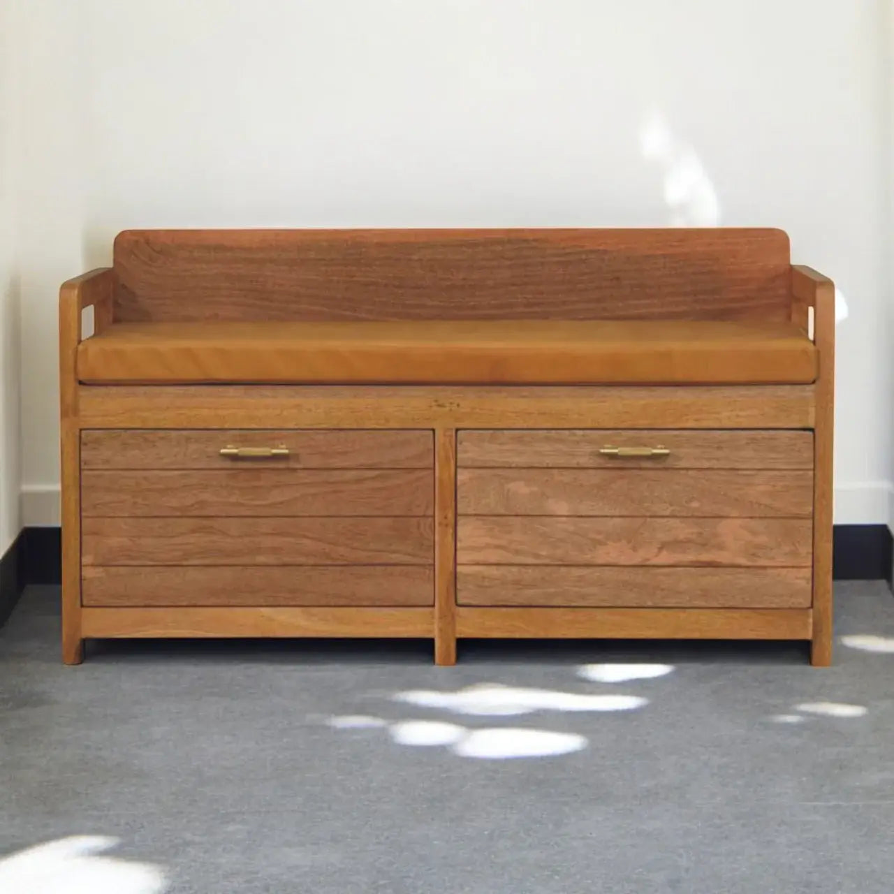 Oxford Oak-ish 2 Drawer Storage Bench - Artisan Furniture - Flyclothing LLC