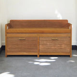 Oxford Oak-ish 2 Drawer Storage Bench - Artisan Furniture - Flyclothing LLC