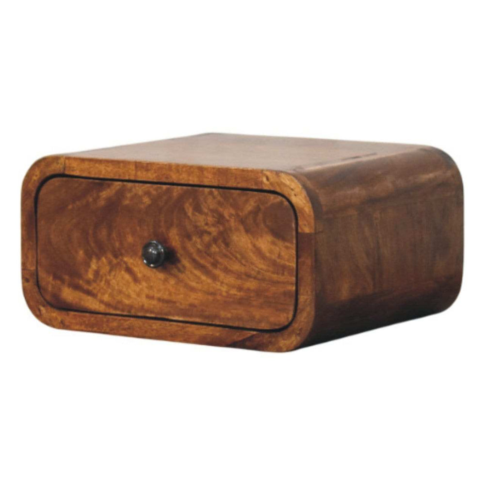 Avora Mini Wall-Mounted Chestnut 1 Drawer Nightstand - Artisan Furniture - Flyclothing LLC