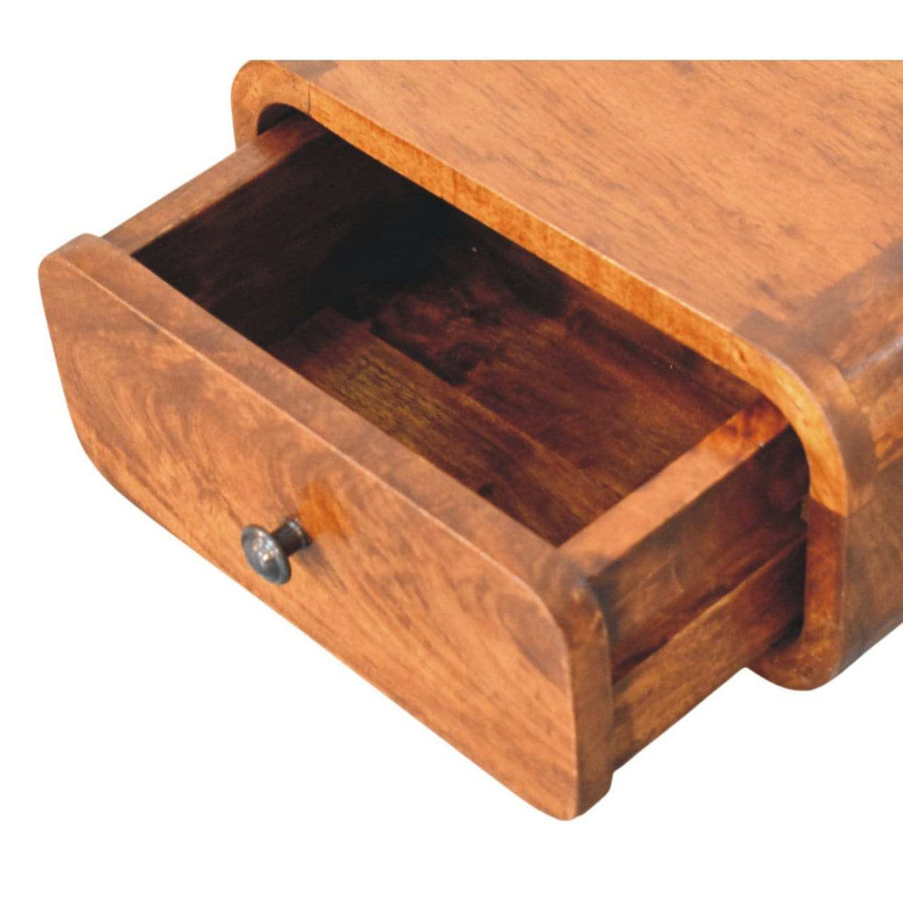 Avora Mini Wall-Mounted Chestnut 1 Drawer Nightstand - Artisan Furniture - Flyclothing LLC