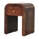 Mini Darcy Chestnut Nightstand with Curved Edges - Artisan Furniture - Flyclothing LLC