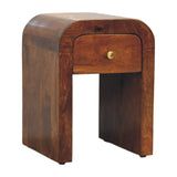 Mini Darcy Chestnut Nightstand with Curved Edges - Artisan Furniture