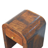 Mini Darcy Chestnut Nightstand with Curved Edges - Artisan Furniture - Flyclothing LLC
