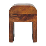 Mini Darcy Chestnut Nightstand with Curved Edges - Artisan Furniture - Flyclothing LLC
