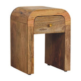 Mini Darcy Oak-ish Nightstand with Curved Edges - Artisan Furniture