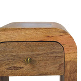 Mini Darcy Oak-ish Nightstand with Curved Edges - Artisan Furniture