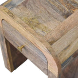 Mini Darcy Oak-ish Nightstand with Curved Edges - Artisan Furniture - Flyclothing LLC
