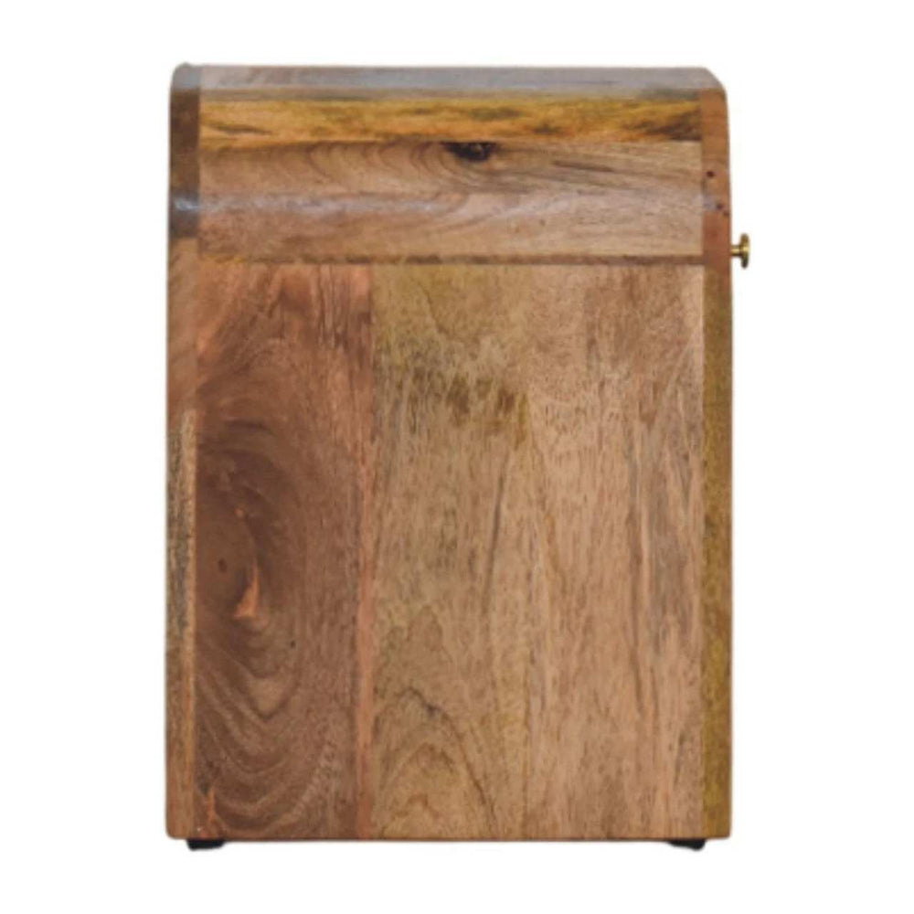 Mini Darcy Oak-ish Nightstand with Curved Edges - Artisan Furniture - Flyclothing LLC