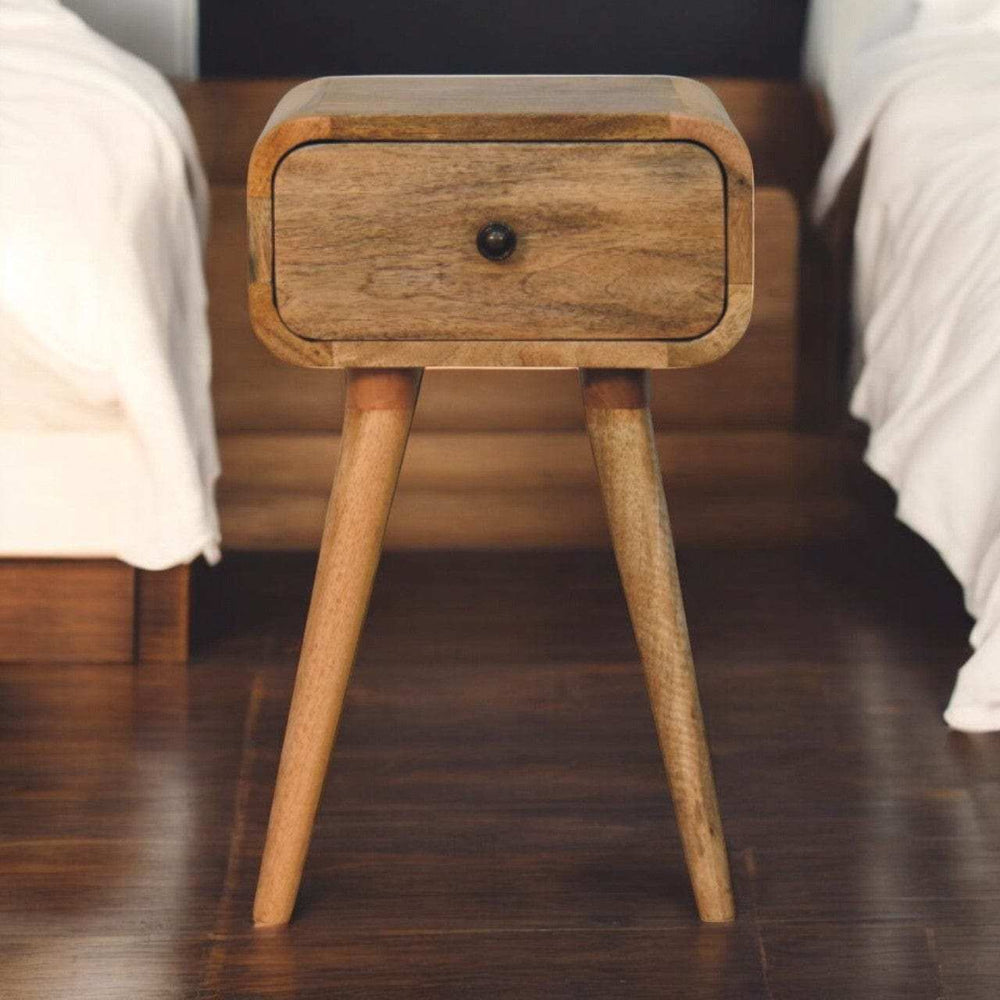 Avora Mini Oak-ish Nightstand with 1 drawer - Artisan Furniture - Flyclothing LLC