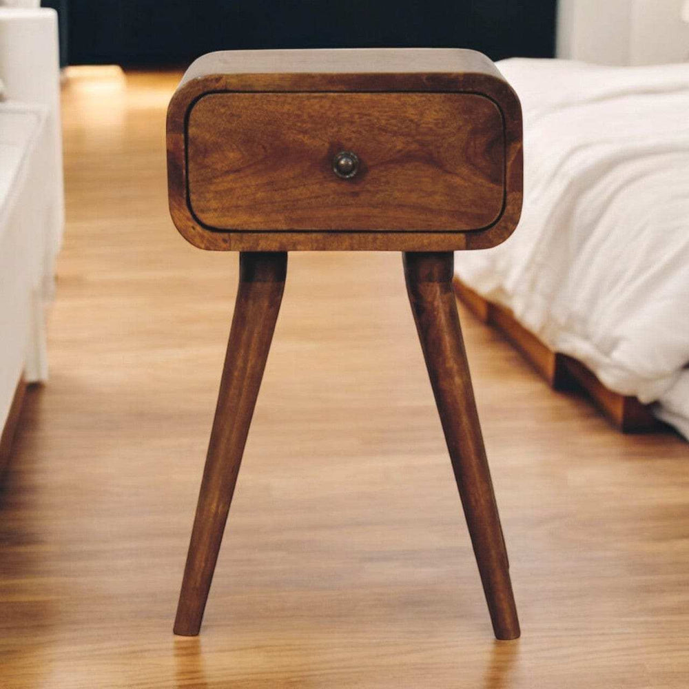 Avora Mini Chestnut Nightstand with 1 drawer - Artisan Furniture - Flyclothing LLC