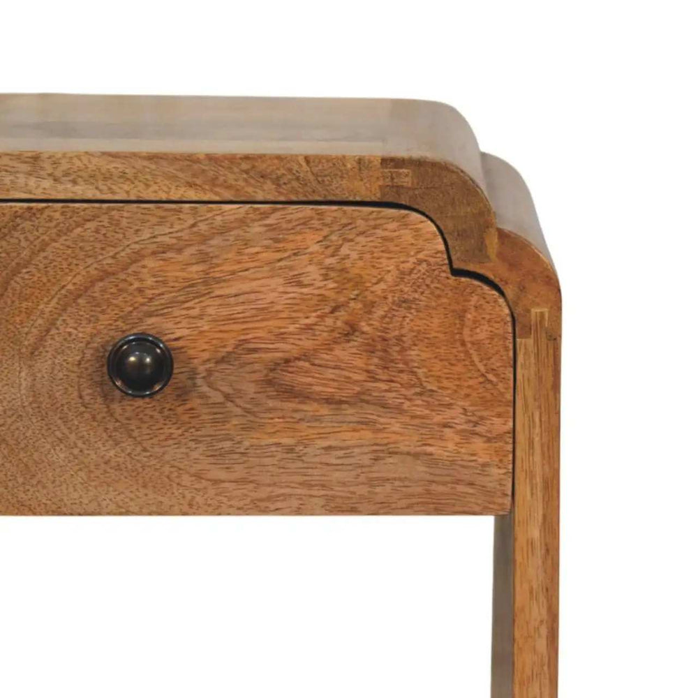 Newton Mini Oak-ish Nightstand with a drawer and open shelf - Artisan Furniture - Flyclothing LLC