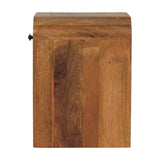 Newton Mini Oak-ish Nightstand with a drawer and open shelf - Artisan Furniture - Flyclothing LLC