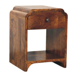 Newton Mini Chestnut Nightstand with a drawer and open shelf - Artisan Furniture - Flyclothing LLC