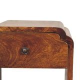 Newton Mini Chestnut Nightstand with a drawer and open shelf - Artisan Furniture - Flyclothing LLC