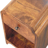 Newton Mini Chestnut Nightstand with a drawer and open shelf - Artisan Furniture - Flyclothing LLC
