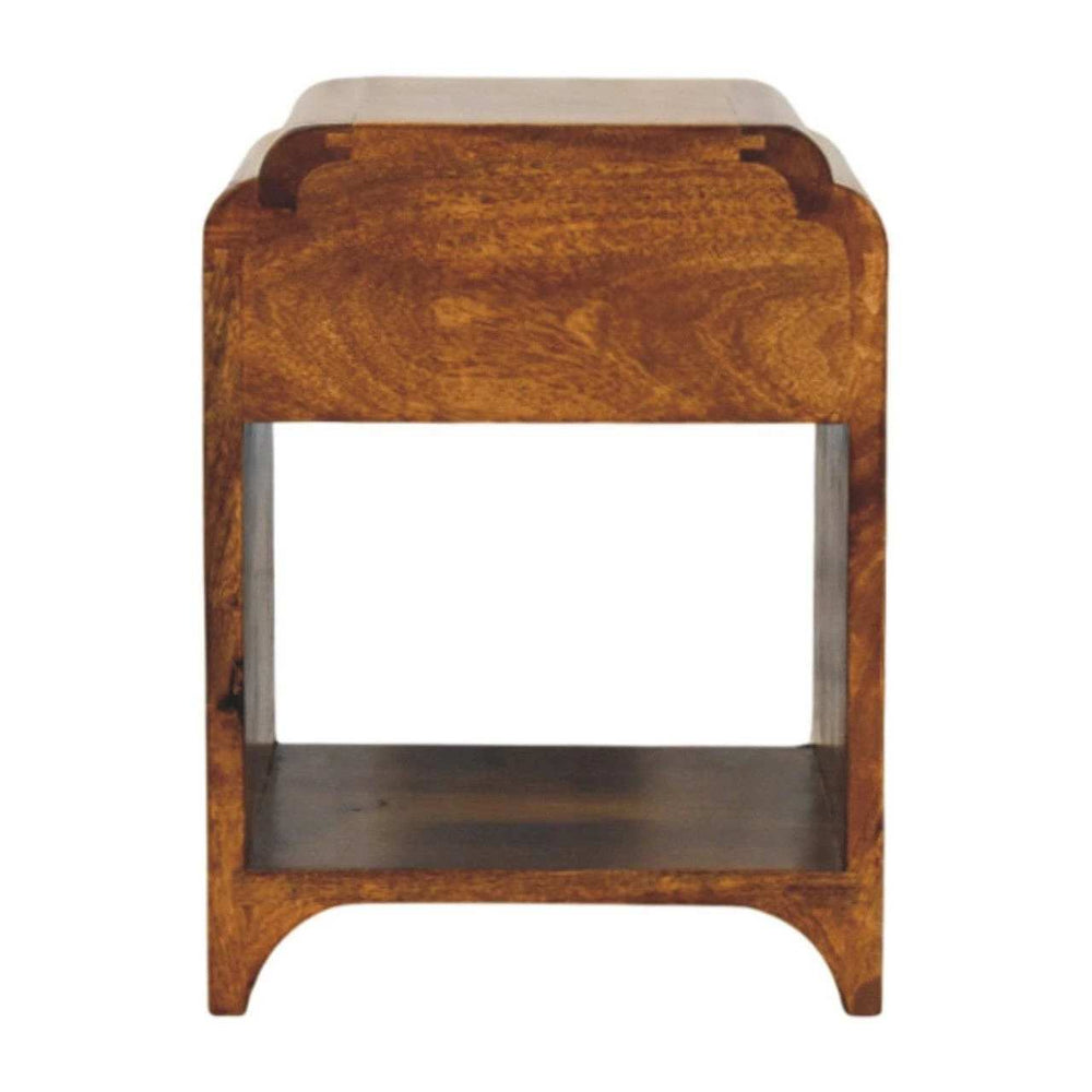 Newton Mini Chestnut Nightstand with a drawer and open shelf - Artisan Furniture - Flyclothing LLC