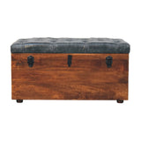 Black Buffalo hide leather Storage Trunk - Artisan Furniture - Flyclothing LLC