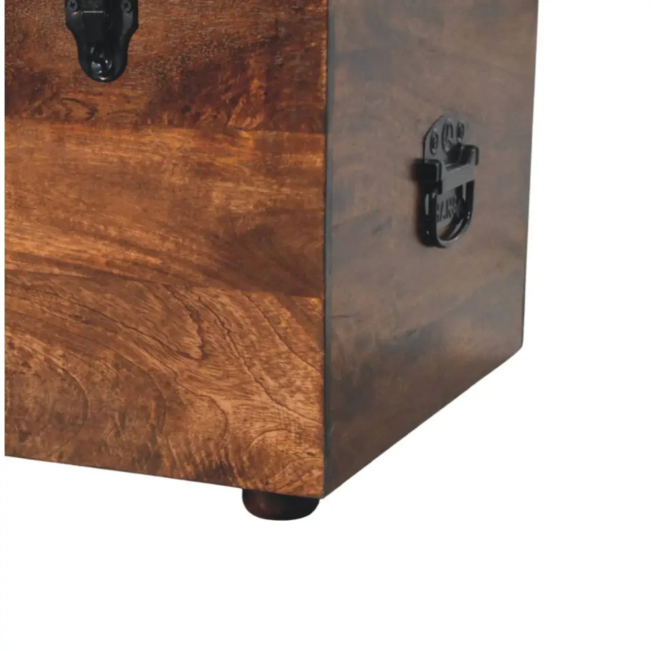 Black Buffalo hide leather Storage Trunk - Artisan Furniture - Flyclothing LLC